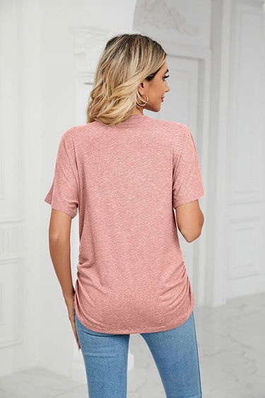 💕Summer Hot Promotion- UP TO 49% OFF🌷V-Neck Solid Color Loose Ladies Tops